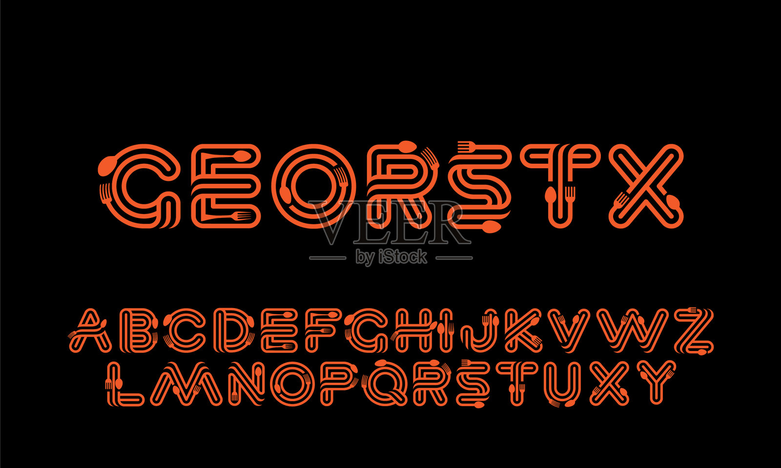 食品信标志勺子信标志食品信插画图片素材