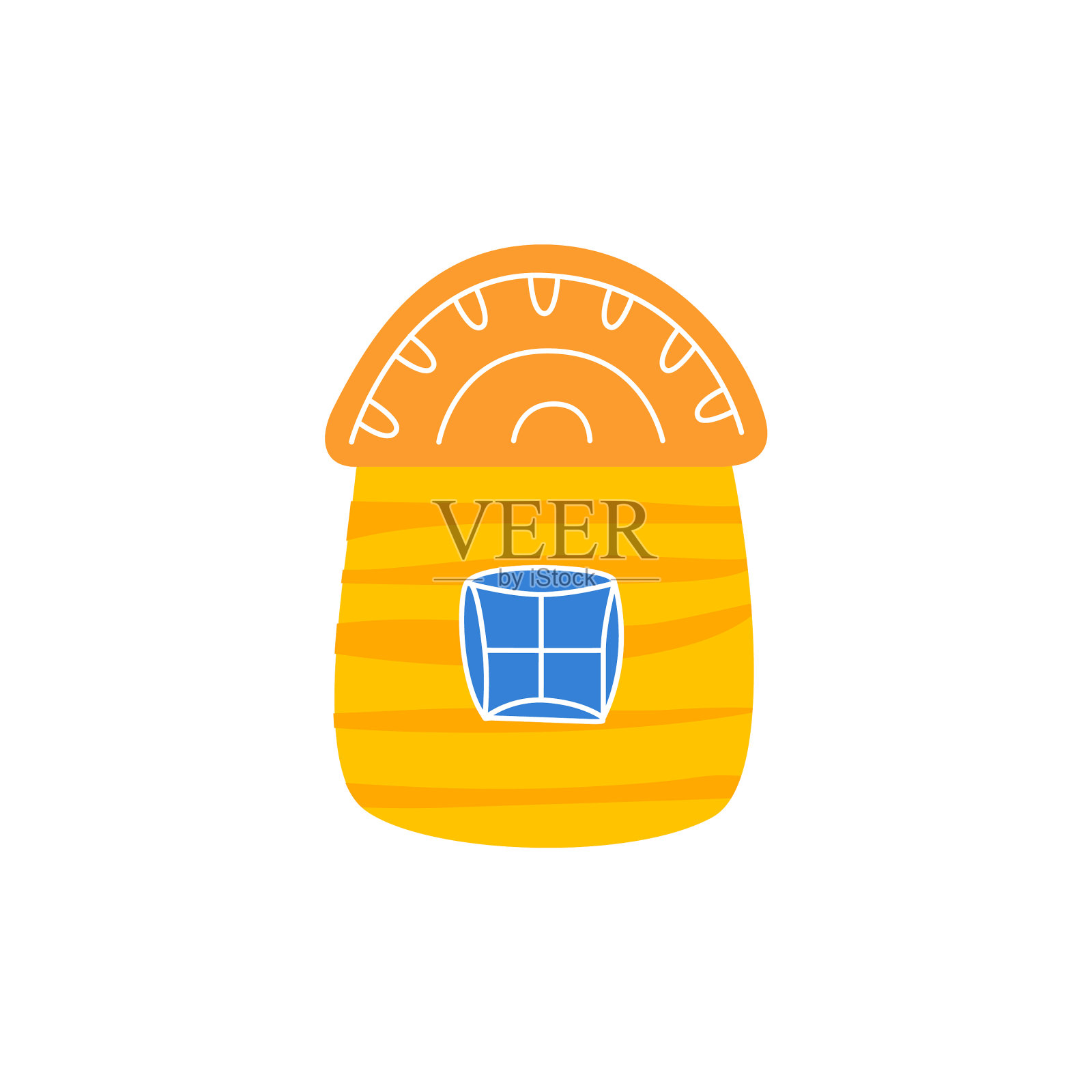 在卡通公寓里印一个可爱的小房子图标素材