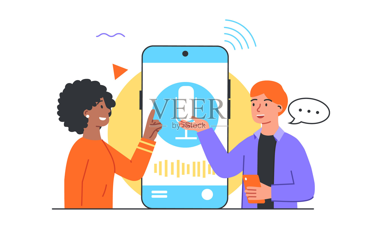 语音助理的概念设计元素图片