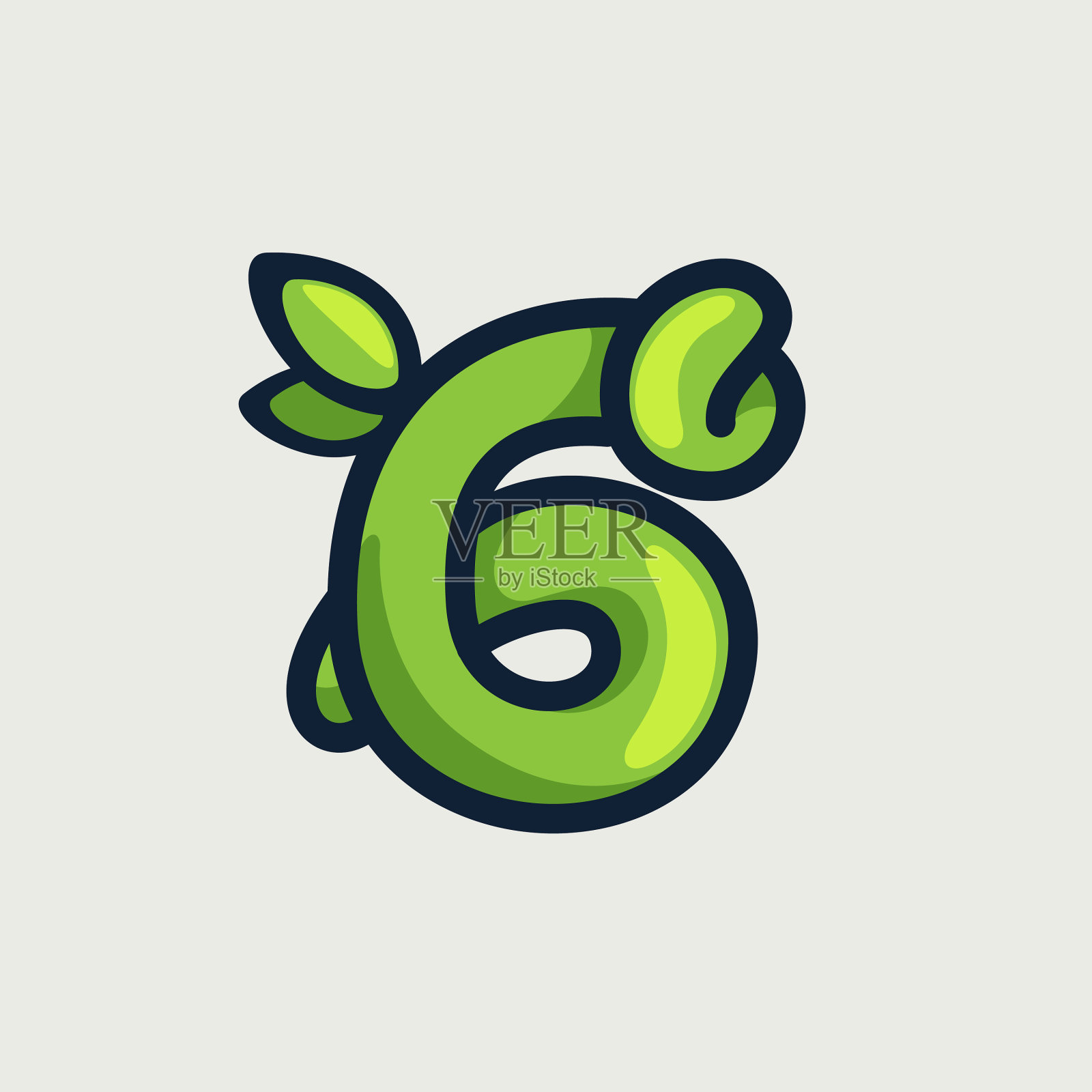 大胆扭曲的环保6号标志插画图片素材