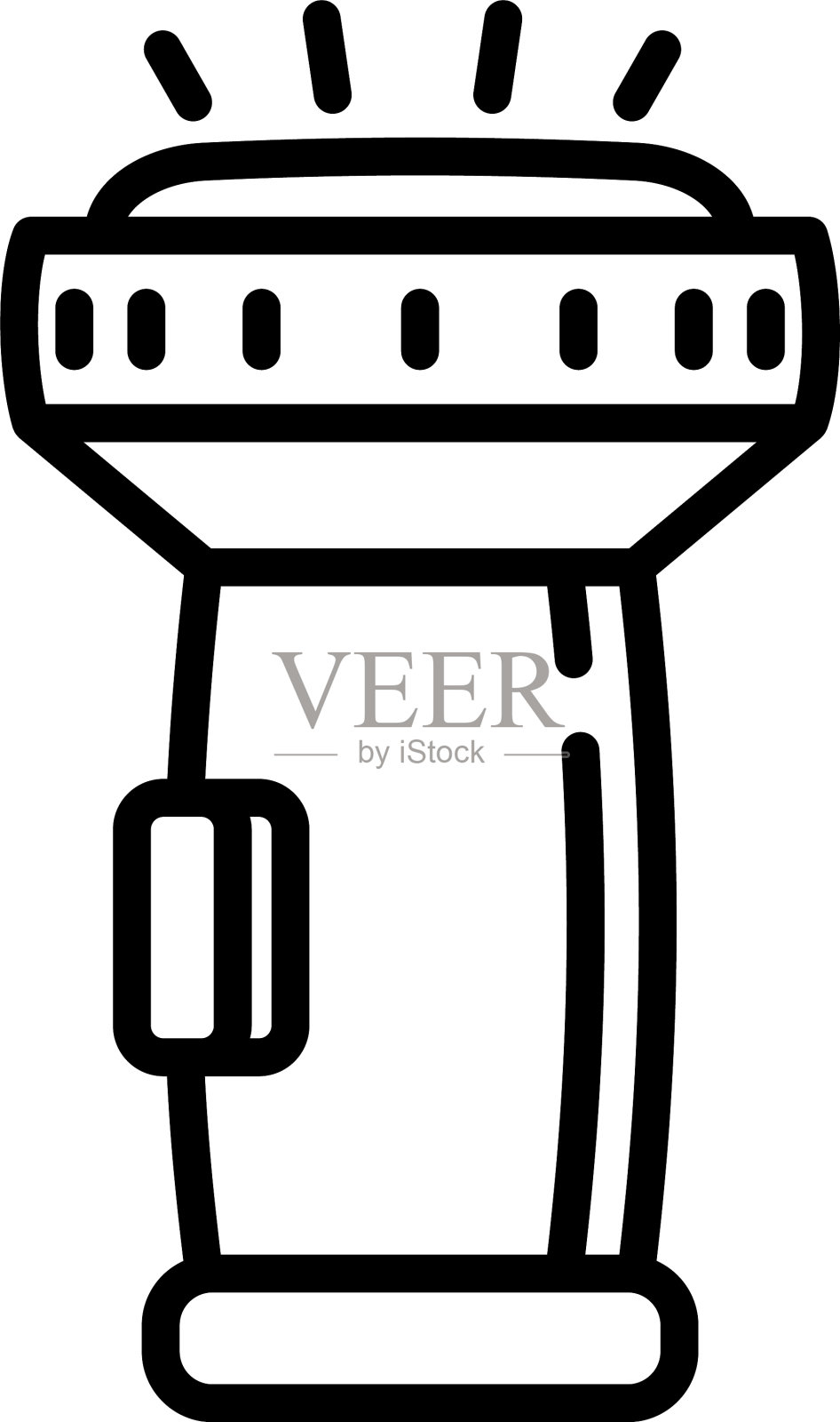 潜水手电筒图标轮廓风格设计元素图片