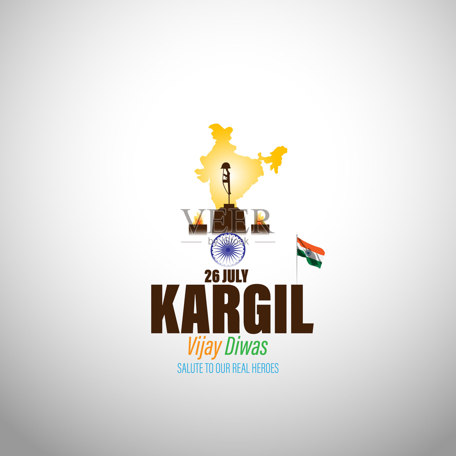 vijay kargil diwas的意思是7月26日插画图片素材