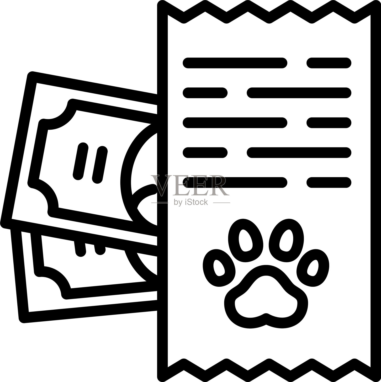 宠物酒店支付图标轮廓风格设计元素图片