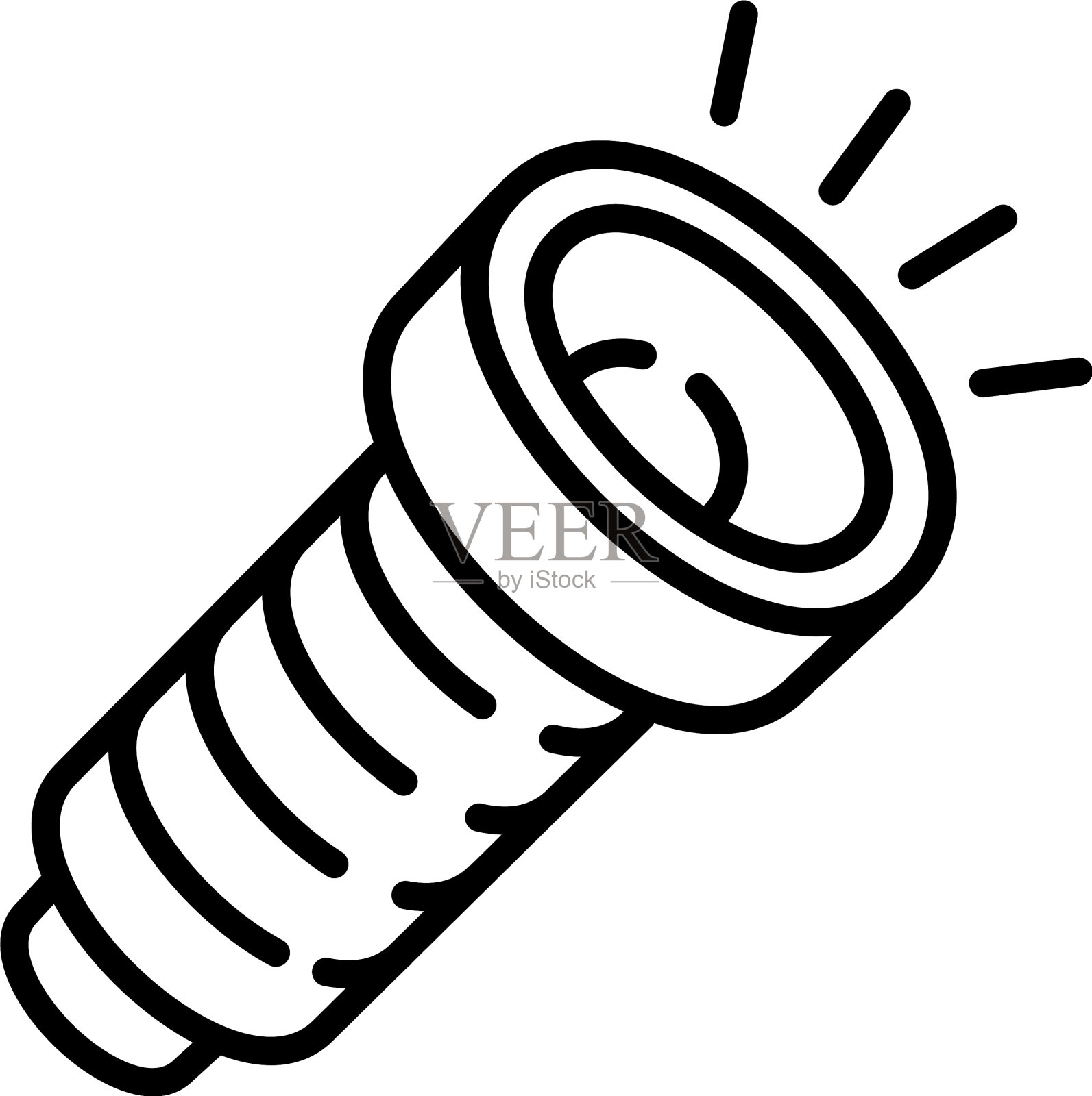 远足手电筒图标轮廓风格图标素材