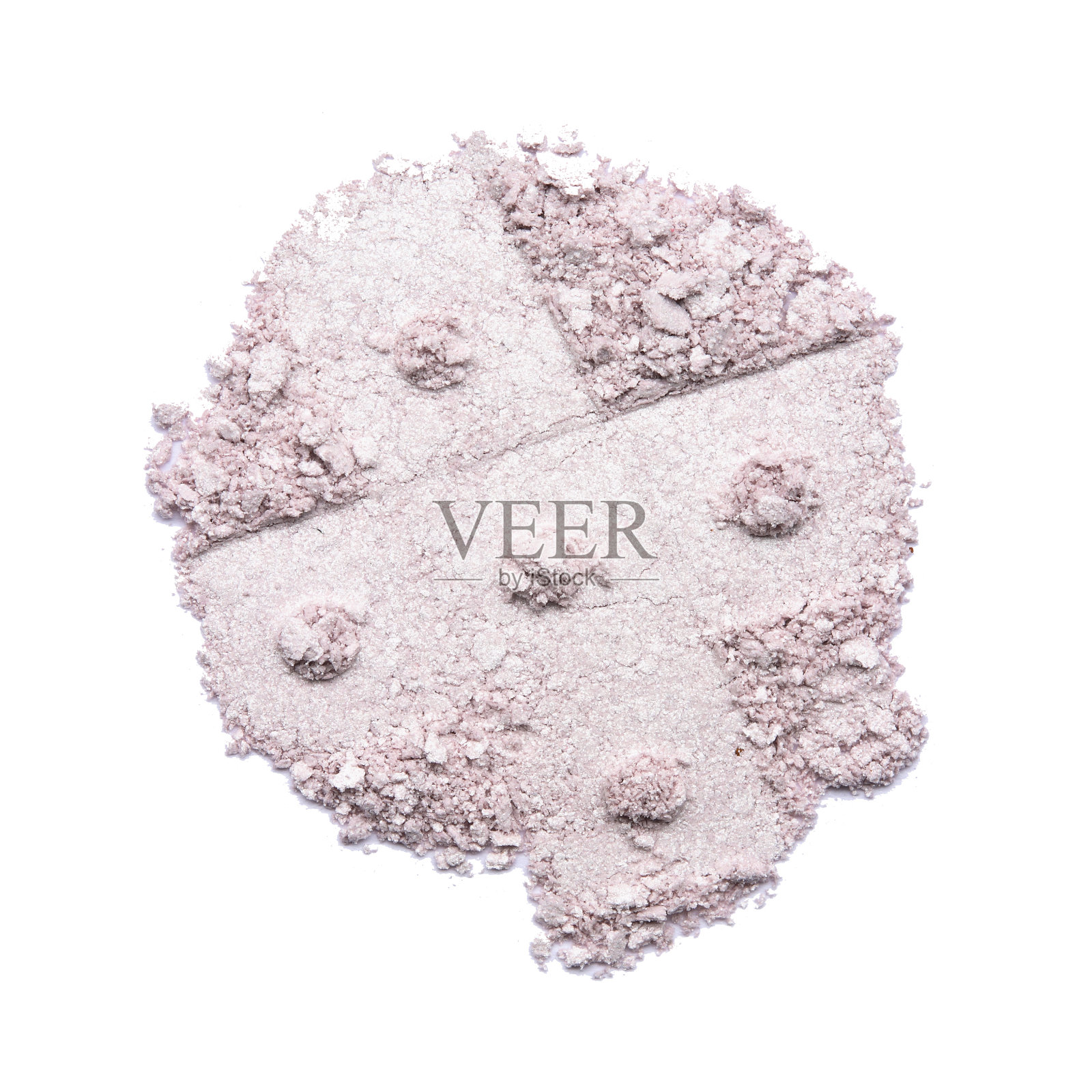 干压碎的浅紫色眼影与白色分离照片摄影图片