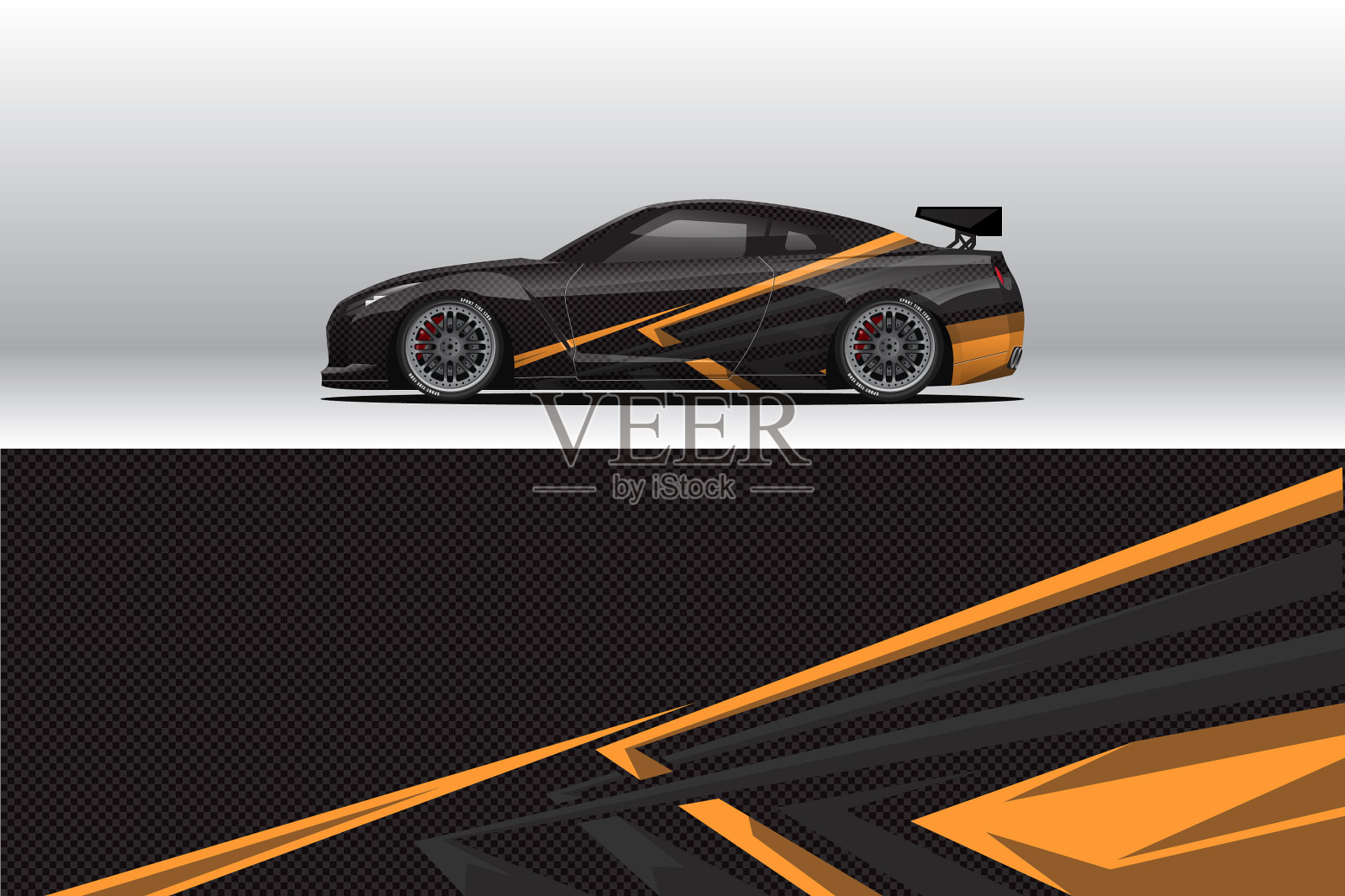 汽车包装贴花设计的赛车制服或每日插画图片素材