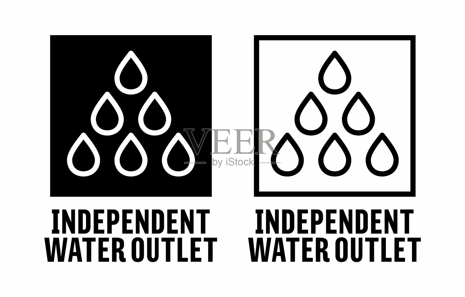 独立的水出口信息标志插画图片素材