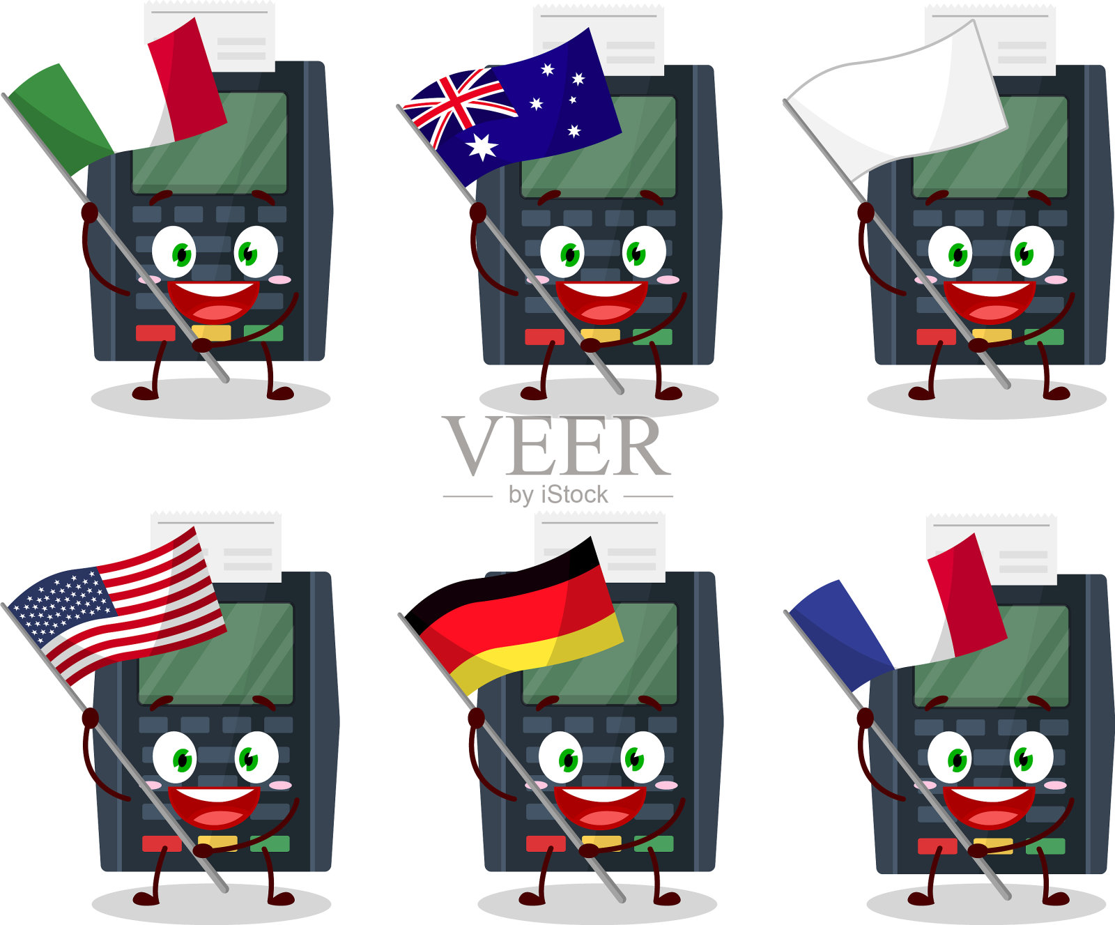 终端银行卡卡通人物带来插画图片素材