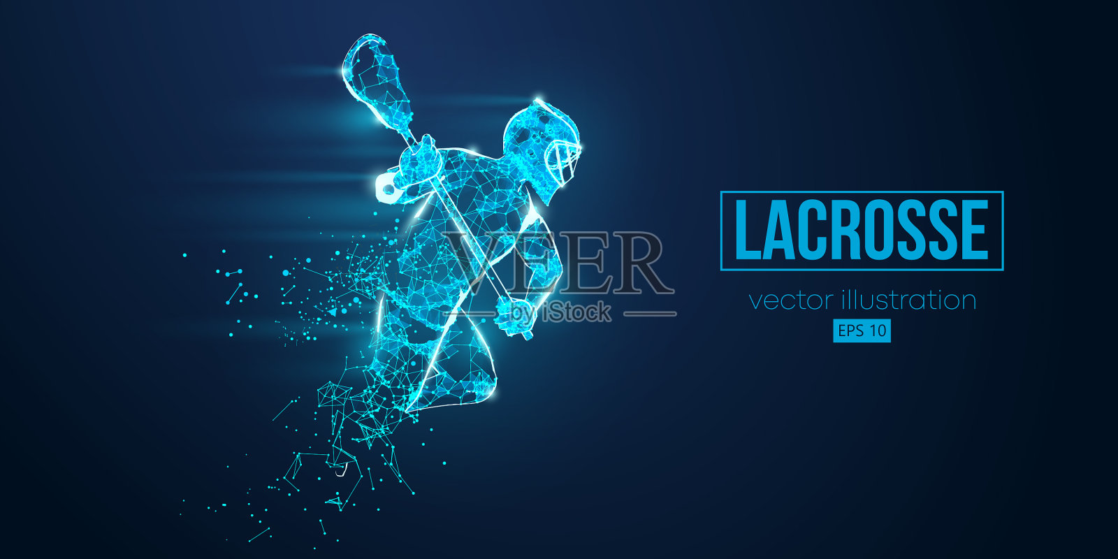 摘要轮廓线框长曲棍球插画图片素材