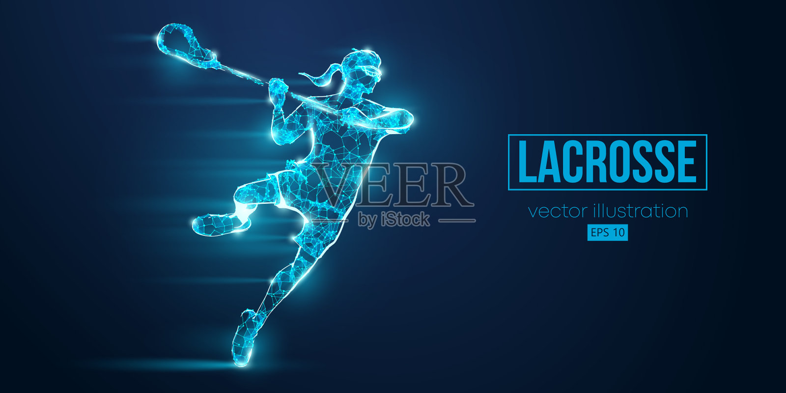 摘要轮廓线框长曲棍球插画图片素材