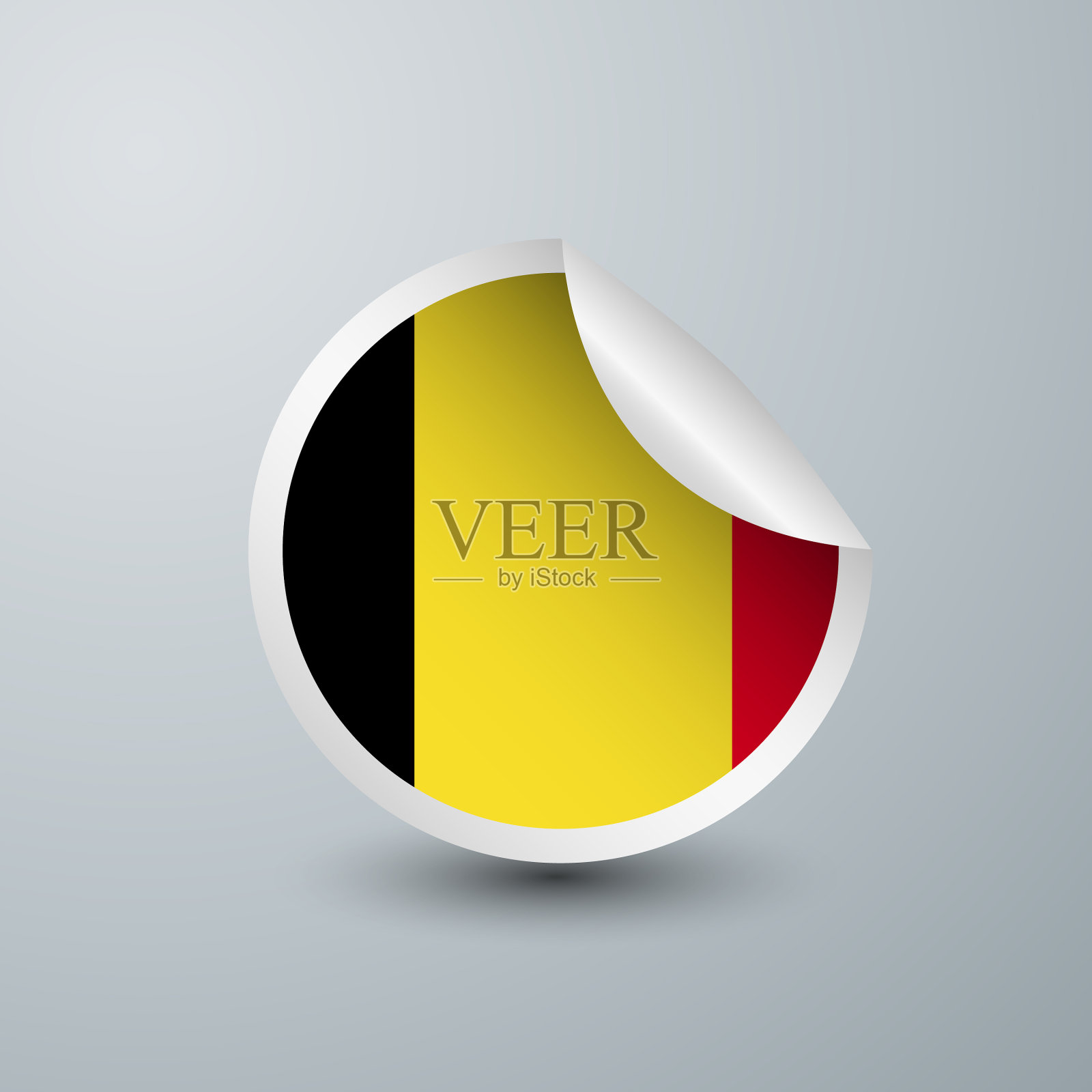 比利时国旗贴纸设计插画图片素材