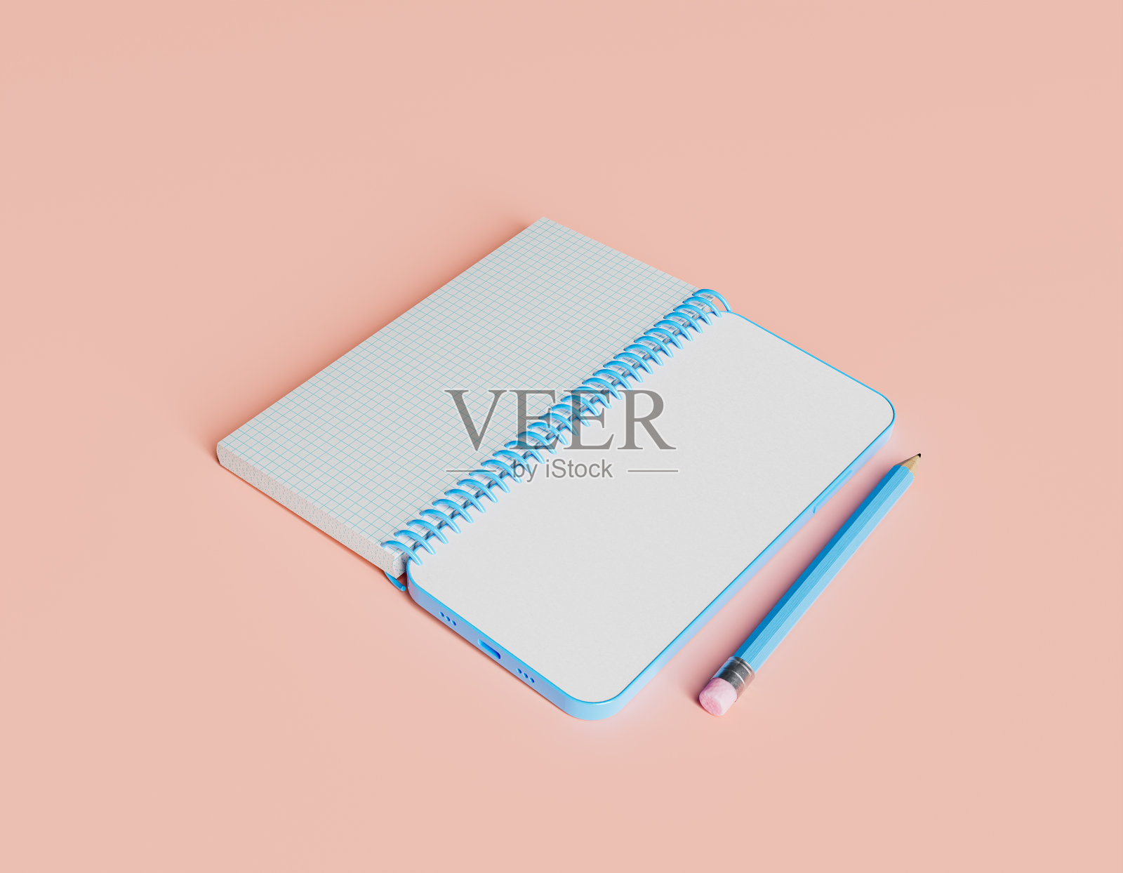 笔记本，手机和铅笔在最小的场景照片摄影图片