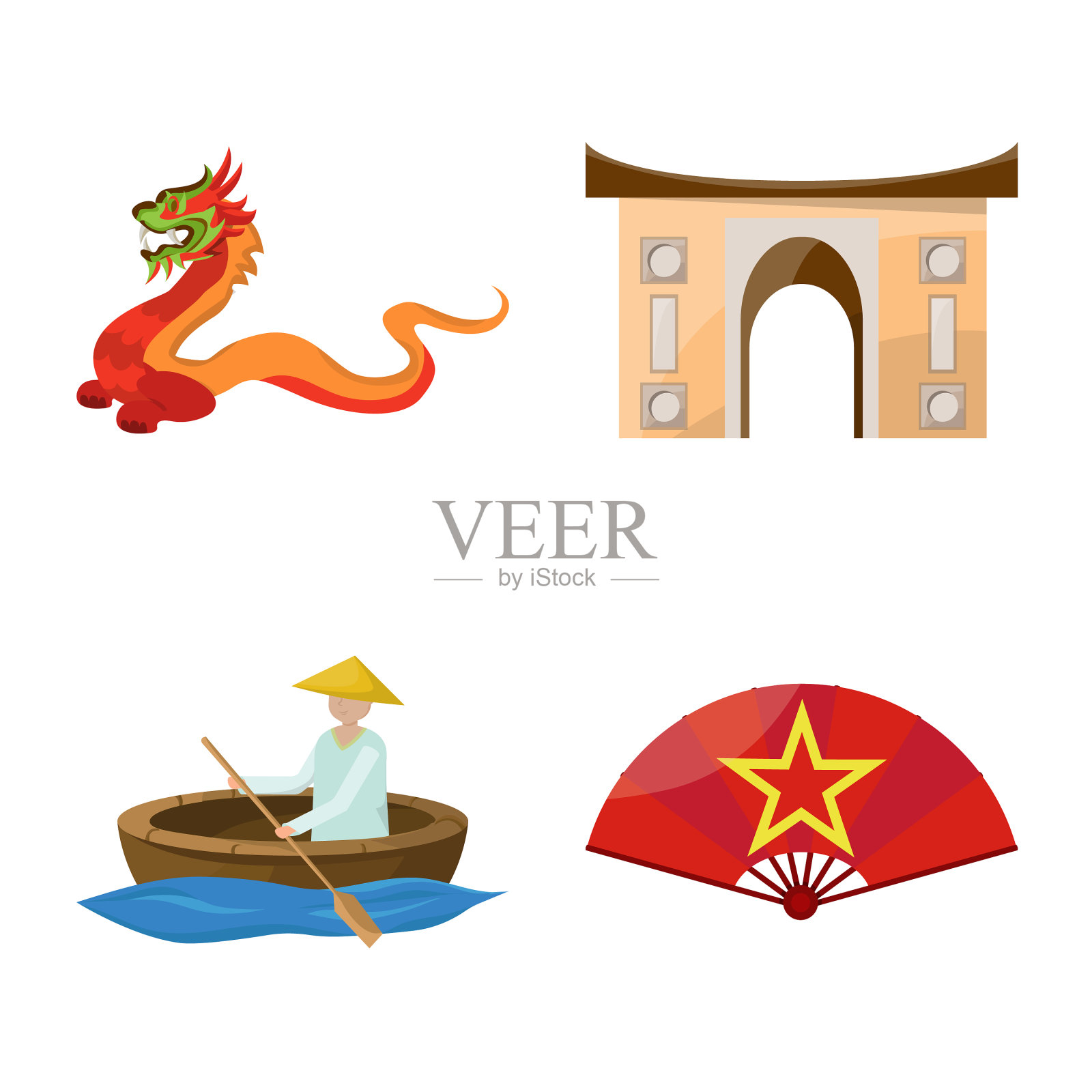 旅游和国家标志插画图片素材