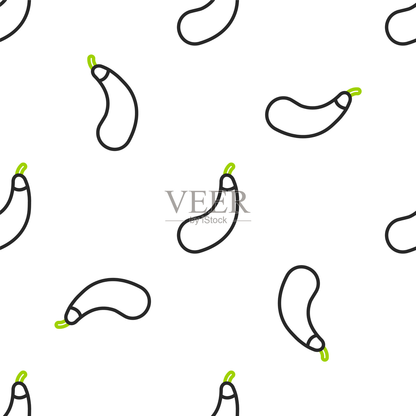 茄子图标无缝图案插画图片素材
