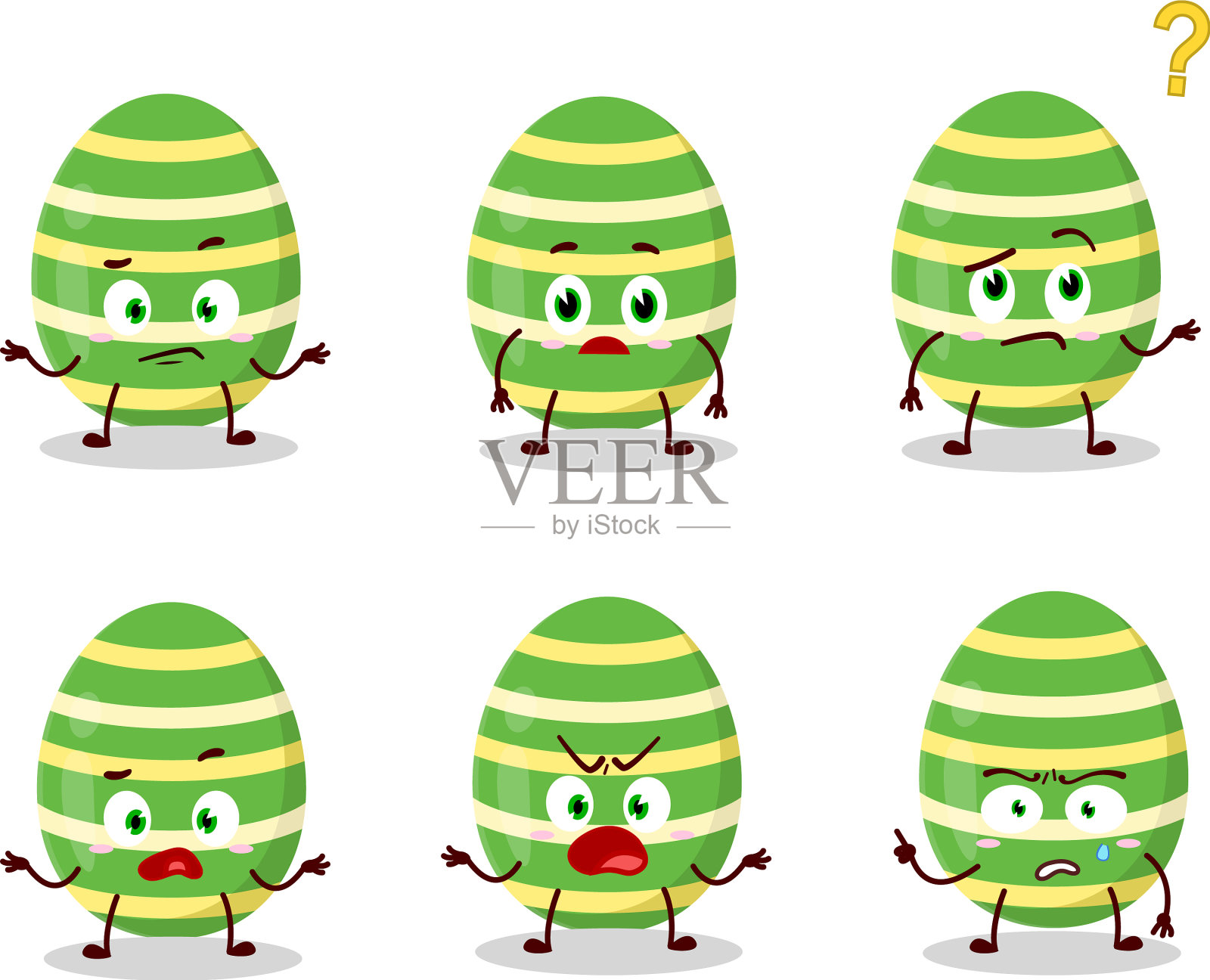字符绿色复活节彩蛋用什么表情插画图片素材