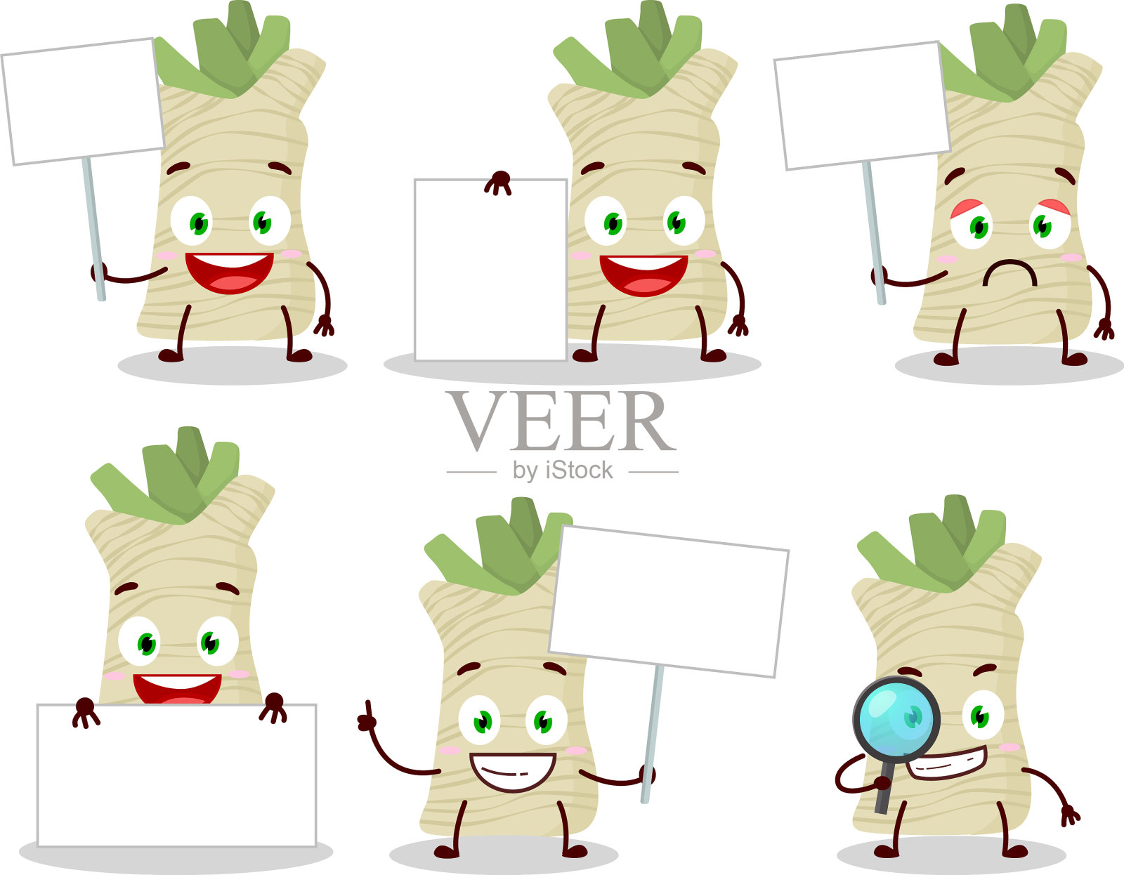 辣根性格带信息板插画图片素材