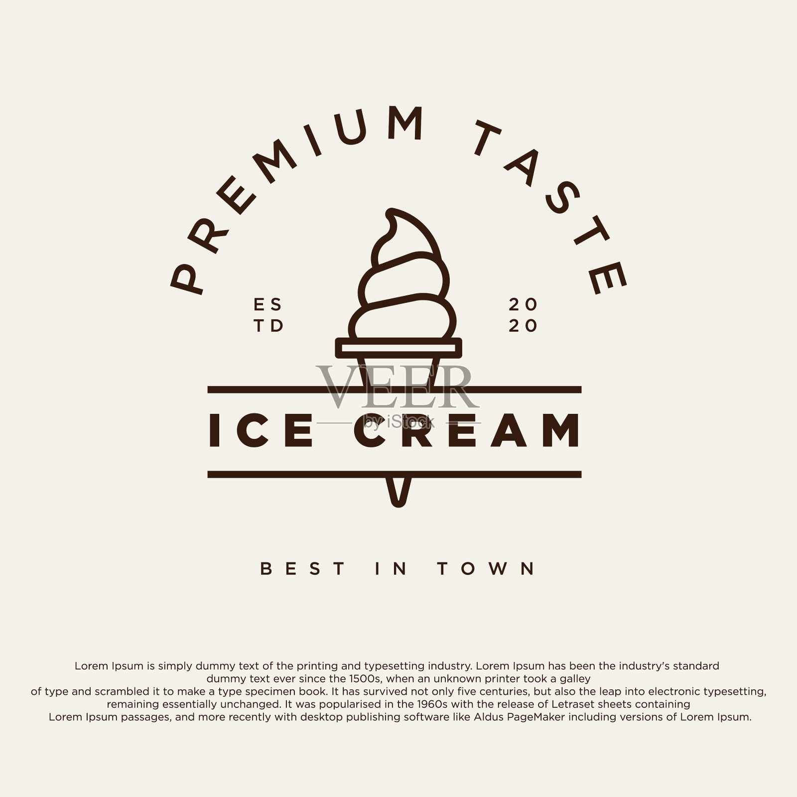 老式冰淇淋店的标志插画图片素材