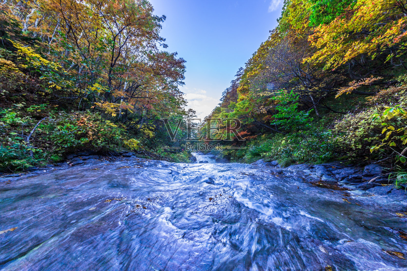 Kamuiwakka炎热的秋天在秋天的颜色燃烧照片摄影图片