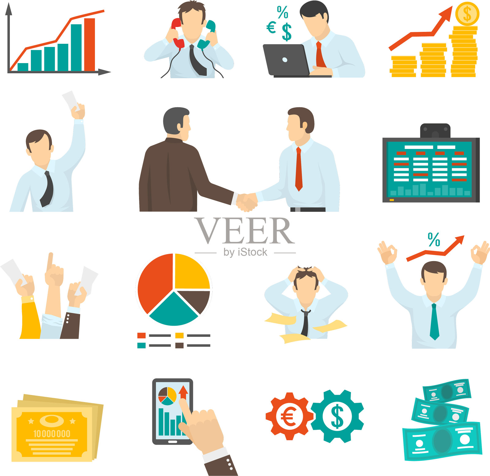 股票市场组图标素材