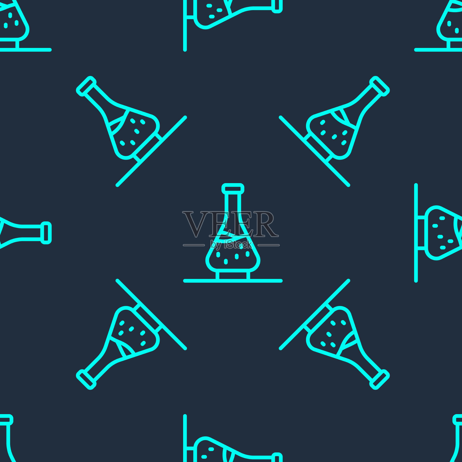 绿线醒酒器为葡萄酒图标隔离插画图片素材