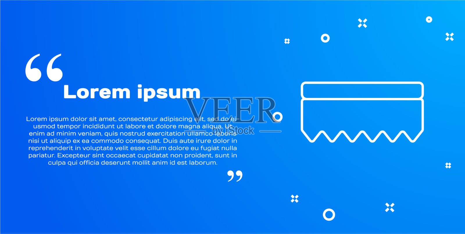 白色线海绵图标孤立在蓝色背景插画图片素材