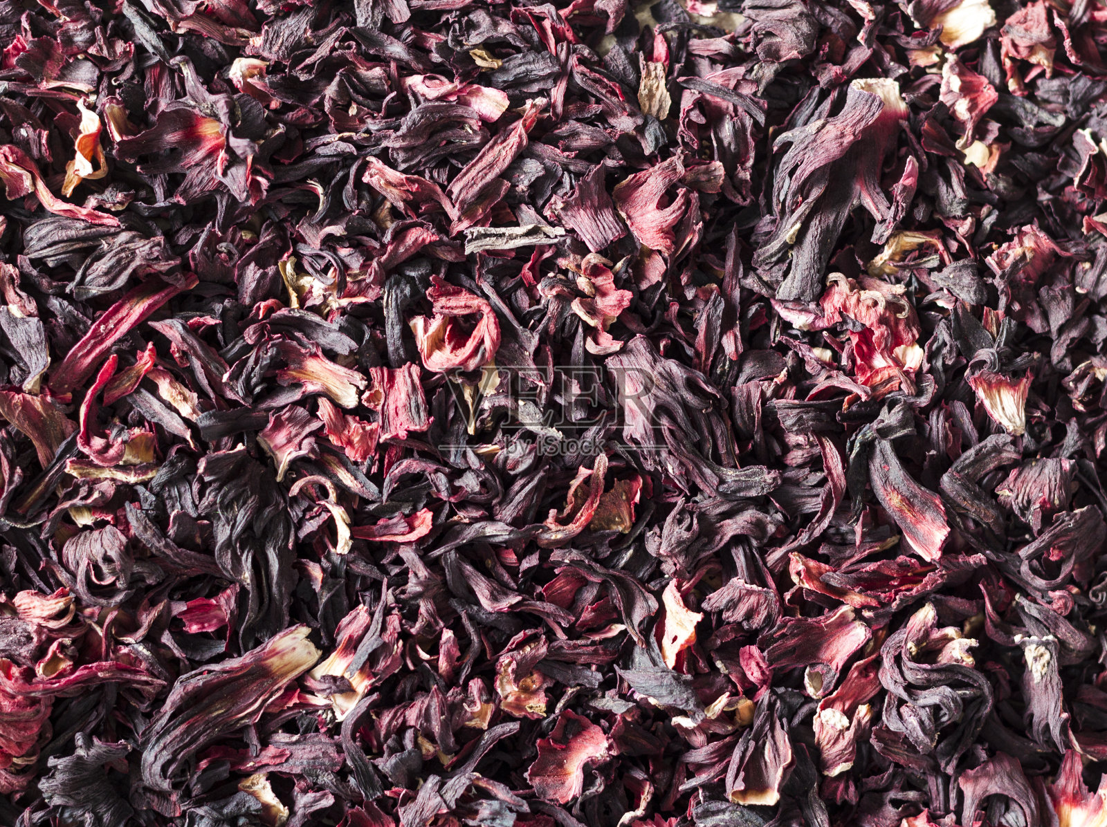 芙蓉茶的背景。平铺，俯视图。照片摄影图片