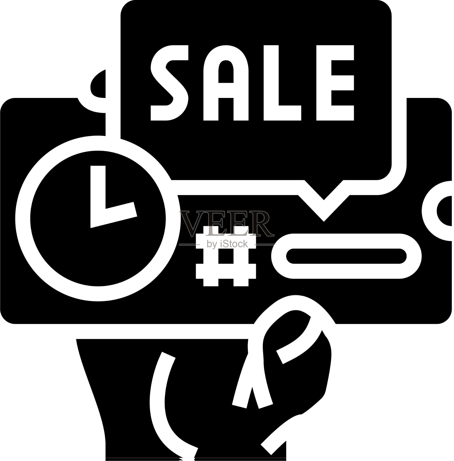 打折销售卡短暂的字形图标图标素材