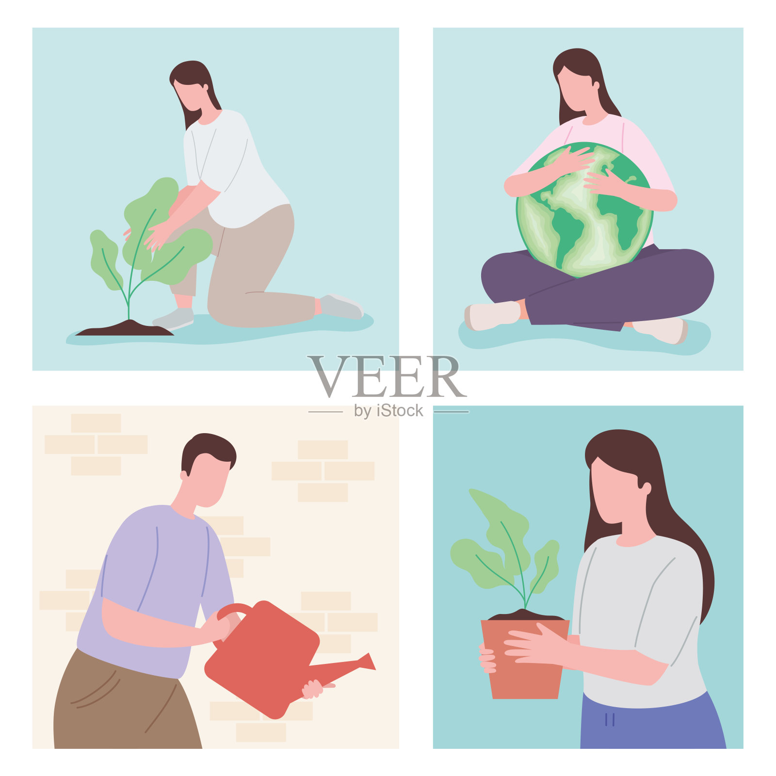 爱我们的星球图标集设计元素图片