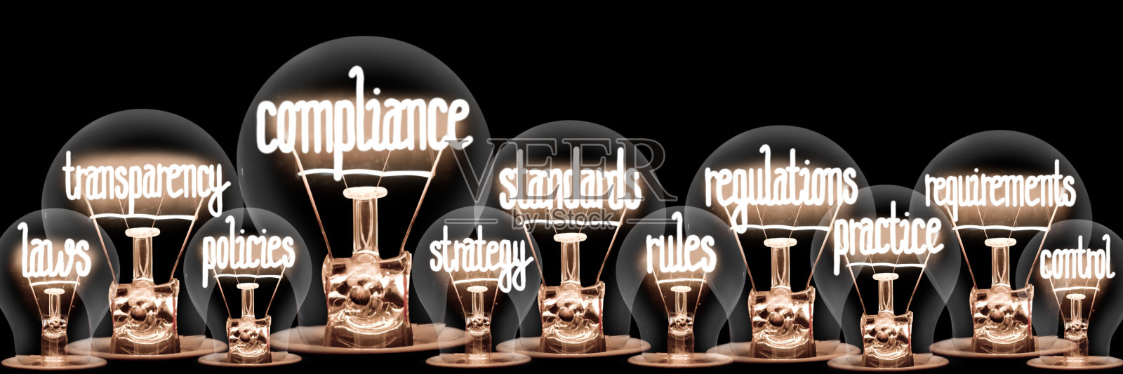 具有合规概念的灯泡照片摄影图片