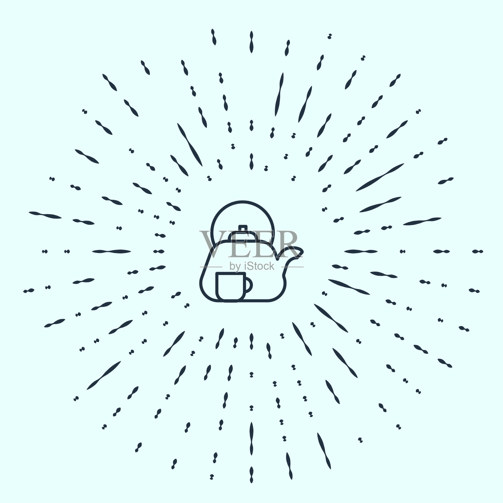 黑线传统茶道图标孤立插画图片素材