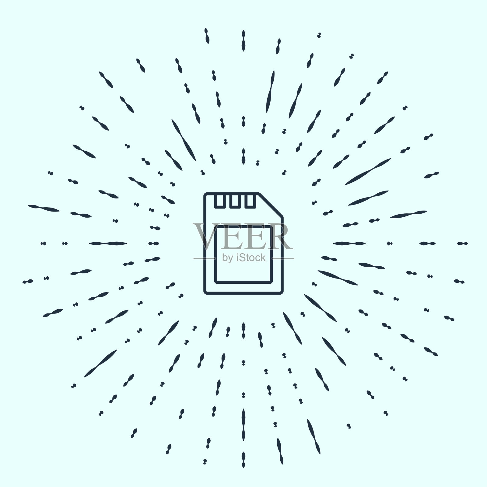 黑线sd卡图标隔离在灰色插画图片素材