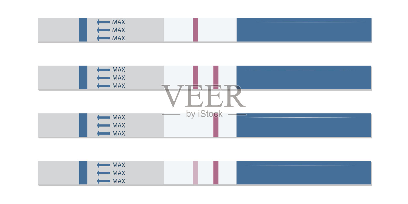 不同验孕棒一杠两杠阳性阴性女性生育概念矢量插画插画图片素材