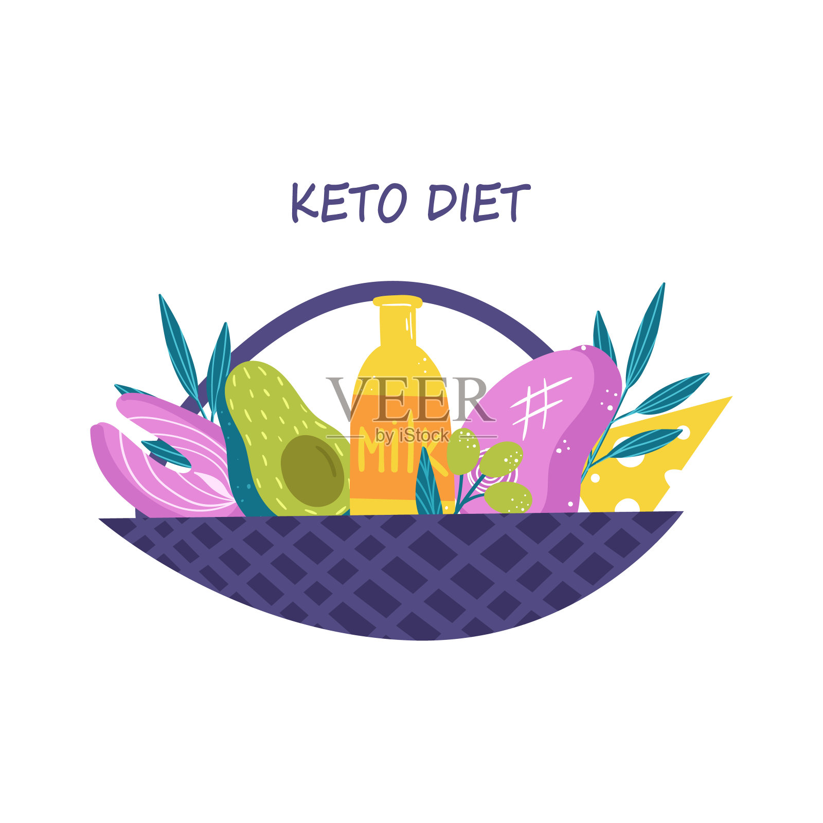 酮饮食插画图片素材