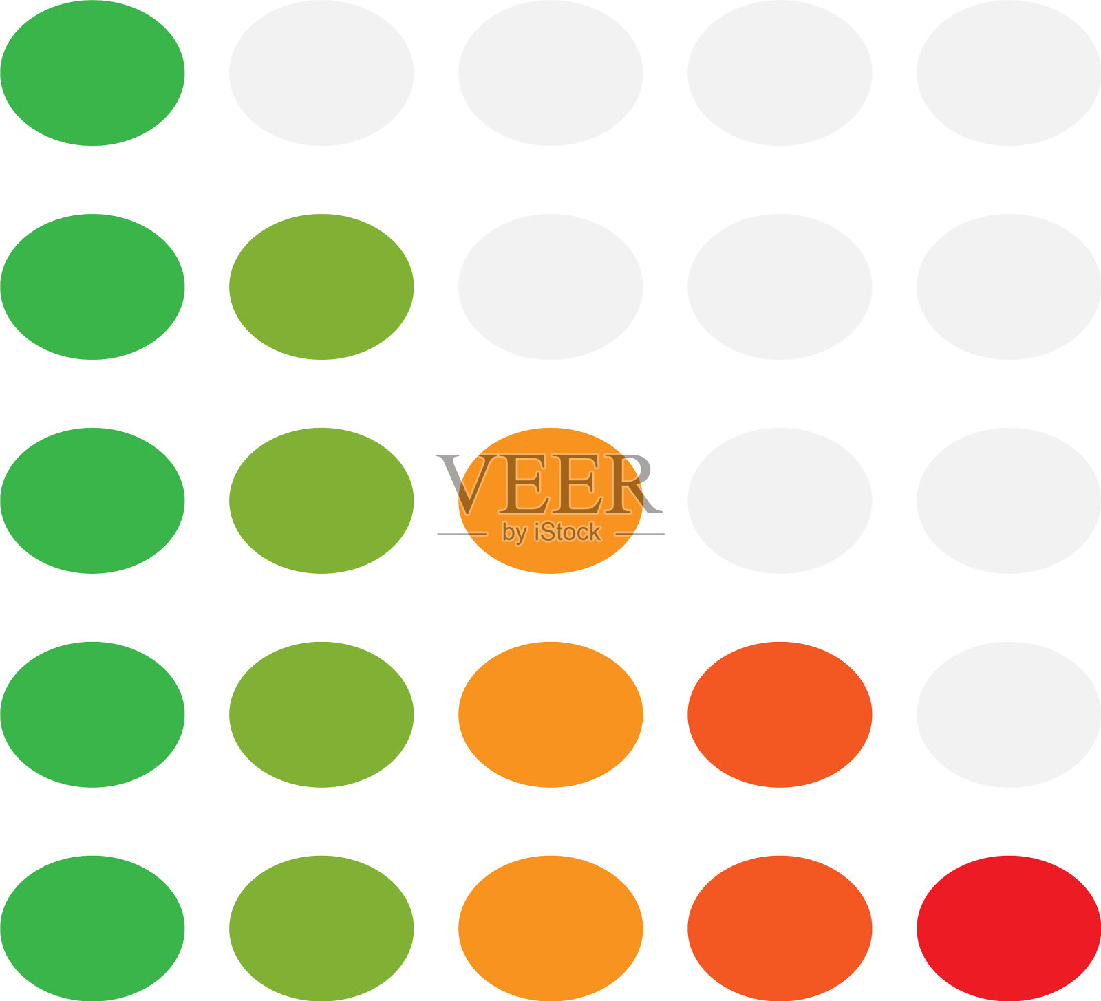 5步简单的进度水平指示与颜色插画图片素材