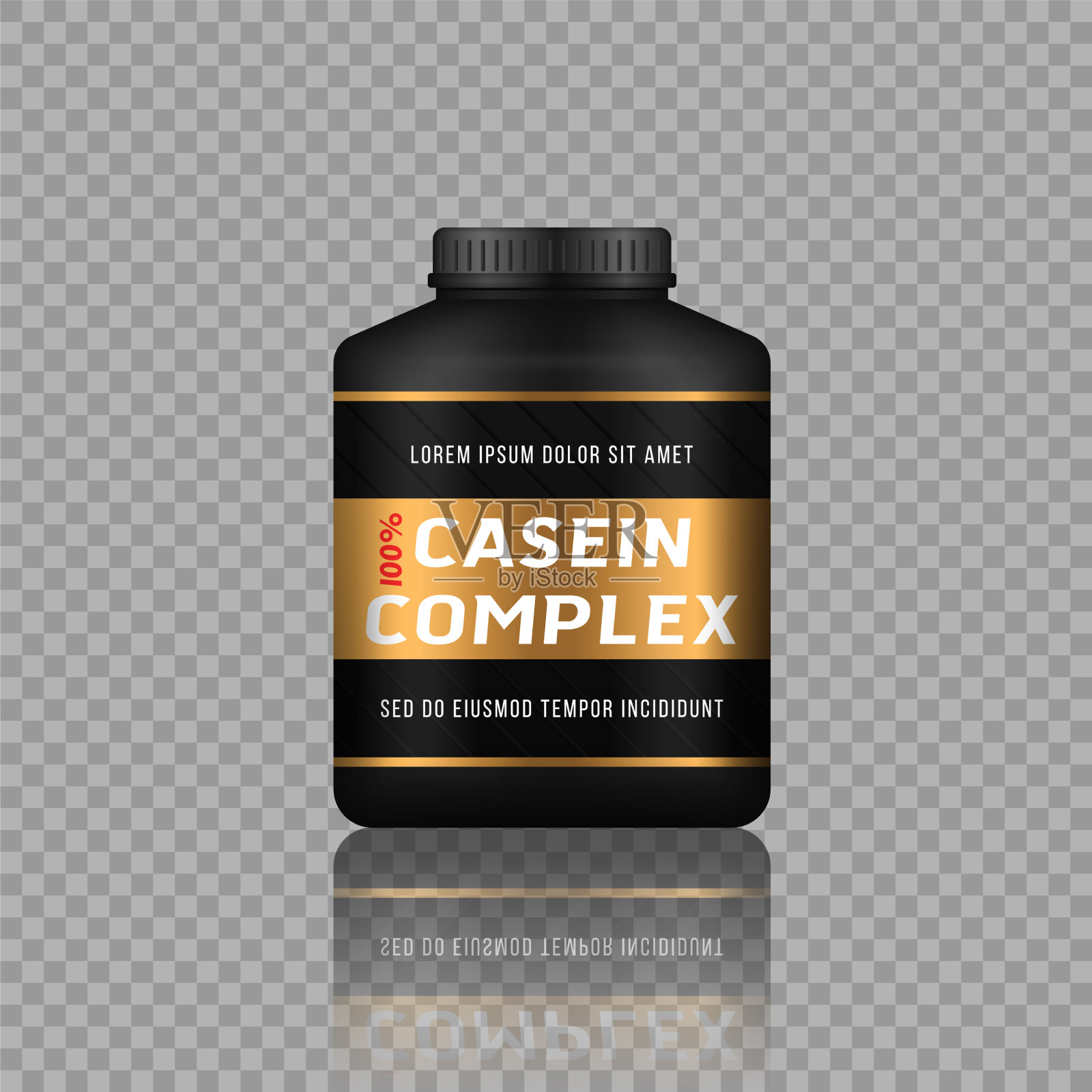 运动健身食品蛋白质胶囊瓶插画图片素材