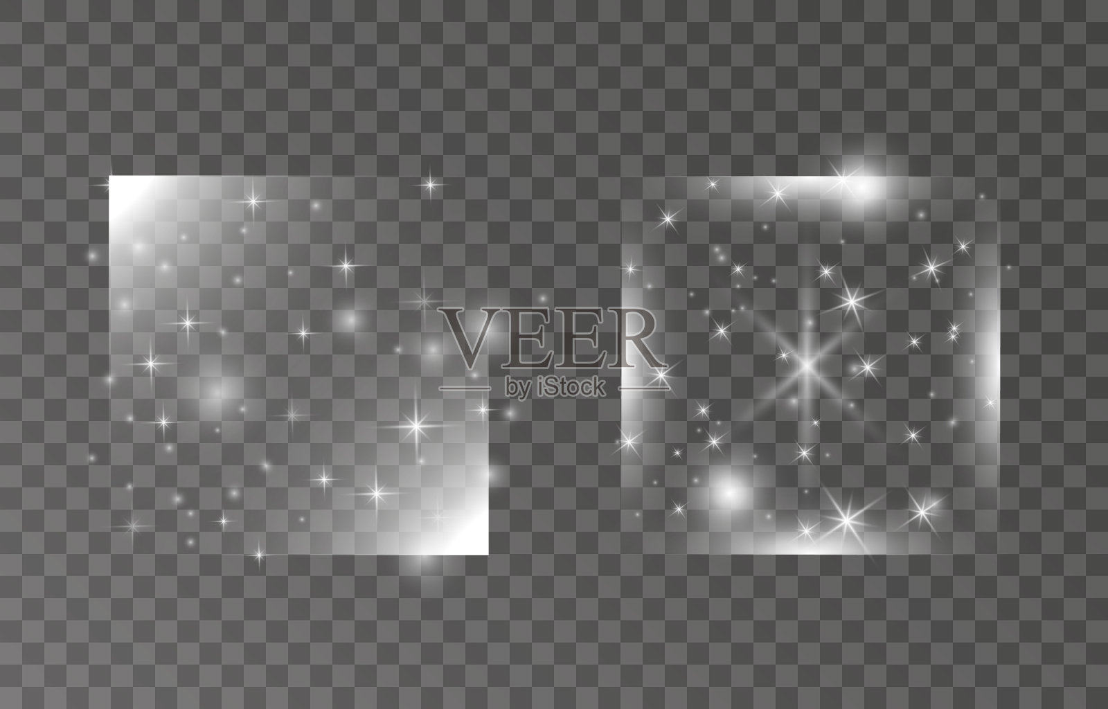 特殊的灯光效果设计。灯架，圣诞装饰。星,聚光灯束。明亮的闪光。光PNG。装饰元素。装修。孤立的透明背景。插画图片素材