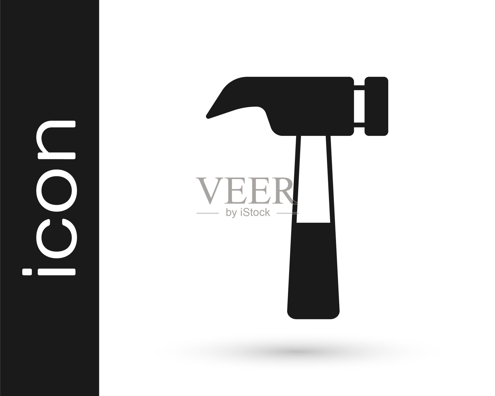 黑锤图标孤立在白色背景。修复的工具。向量图标素材