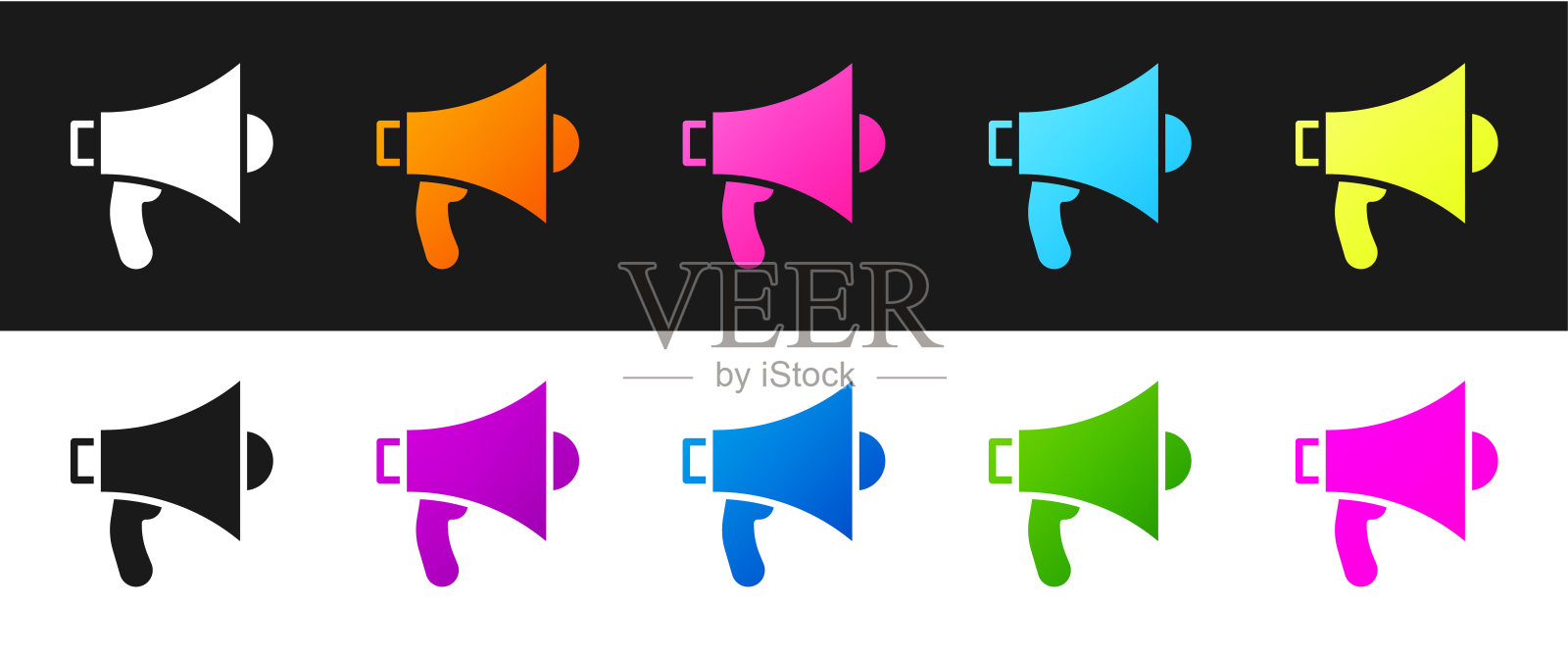 将麦克风图标隔离在黑白背景上。演讲者的迹象。向量图标素材