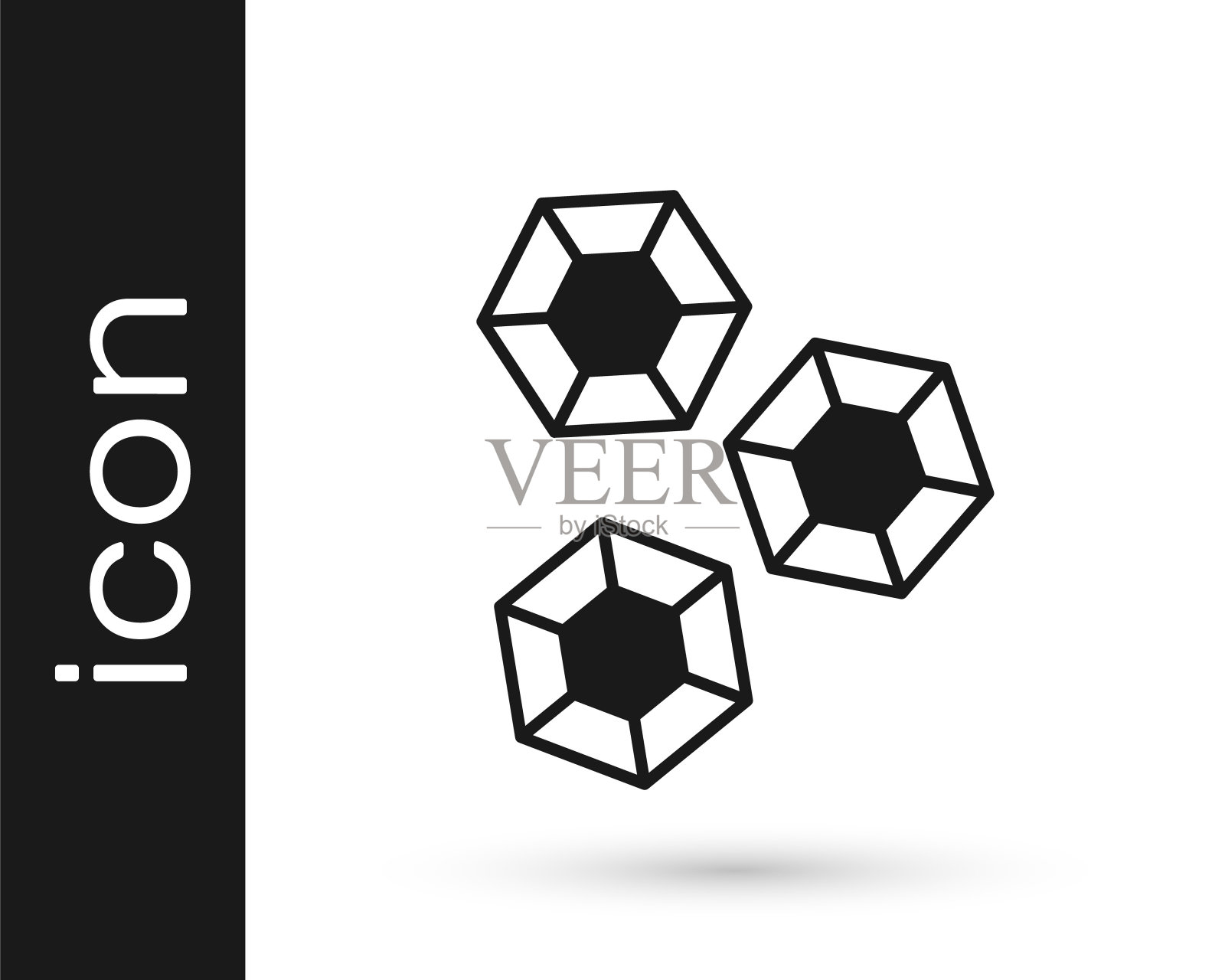 黑色宝石石图标孤立在白色背景。首饰的象征。钻石。向量图标素材