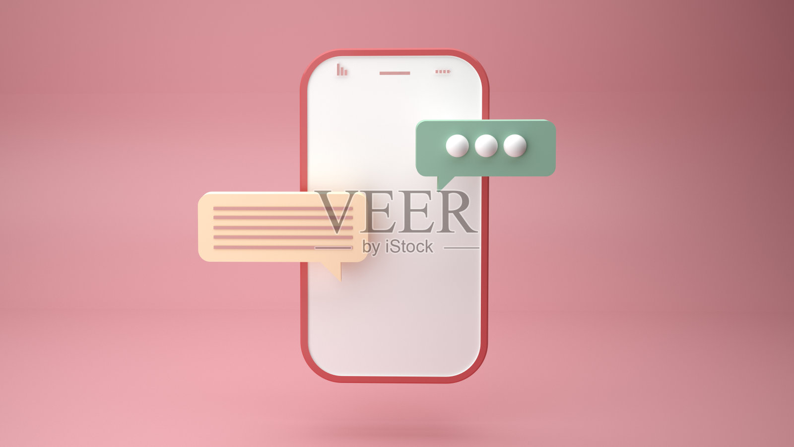 通知消息智能手机提醒3D渲染插图照片摄影图片