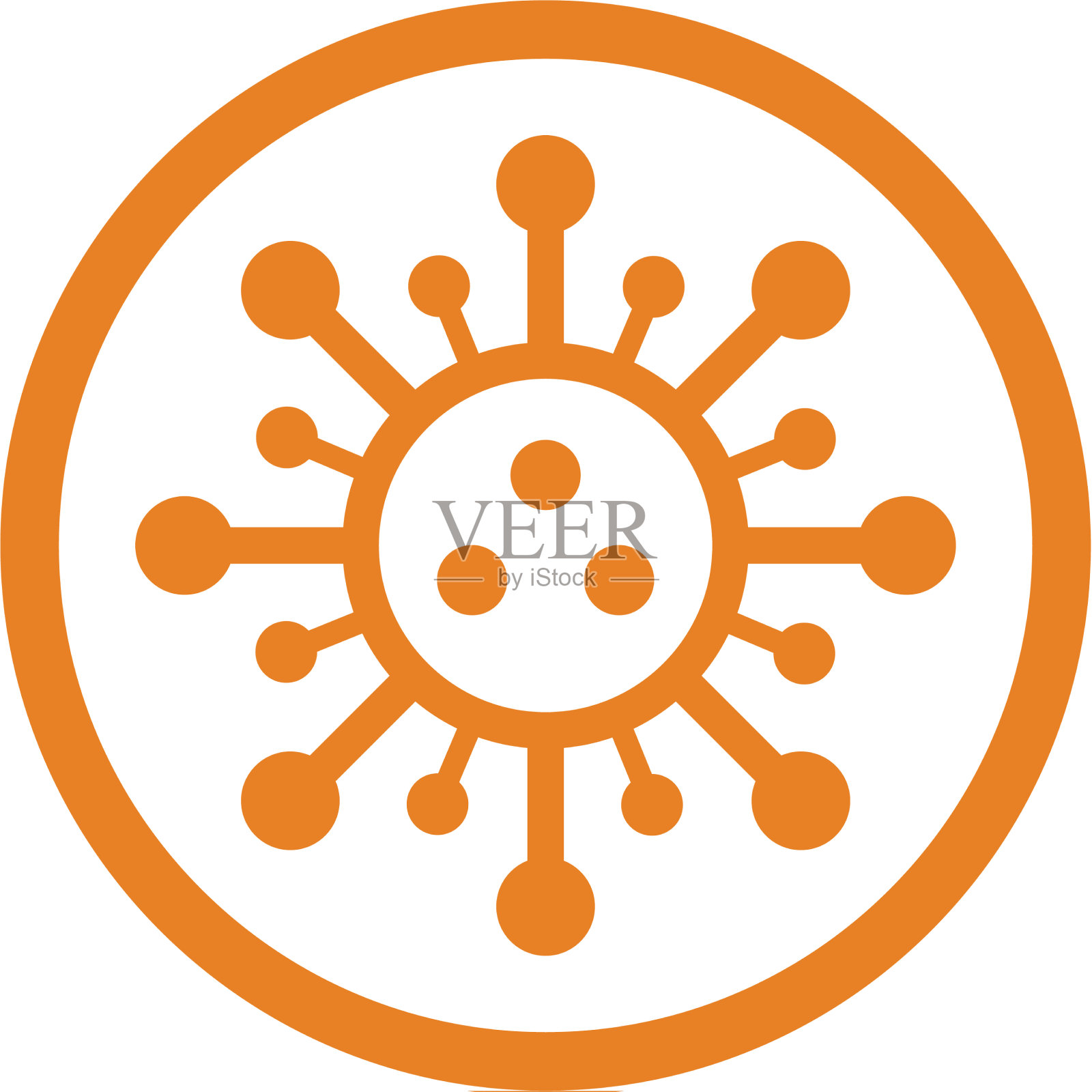 细菌病毒图标橙色eps图标素材