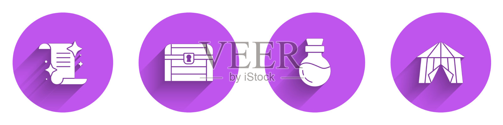 集古代魔法书古玩宝箱图标素材