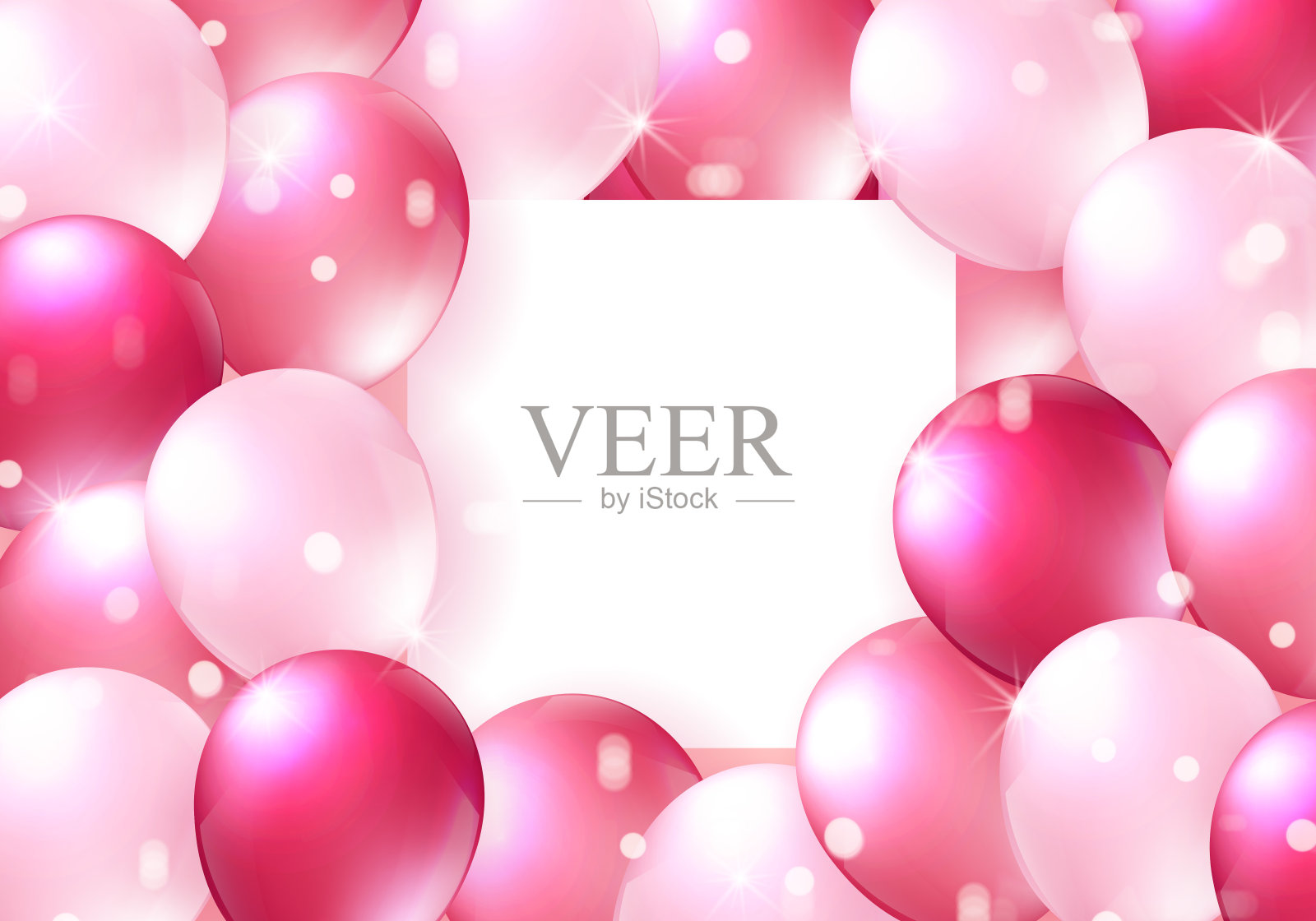 优雅少女红玫瑰粉色气球生日快乐庆祝卡横幅模板背景照片摄影图片