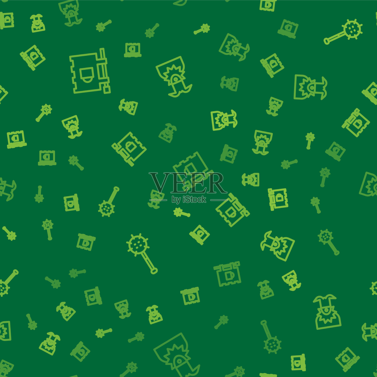 设置行街招牌与酒吧中世纪图标素材