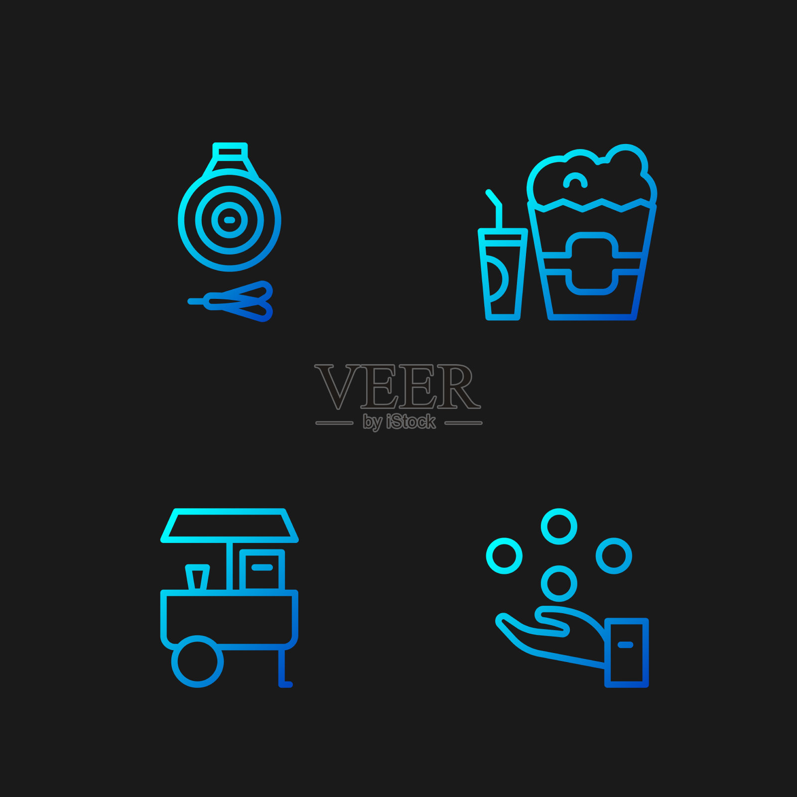 设线杂耍球快餐车插画图片素材