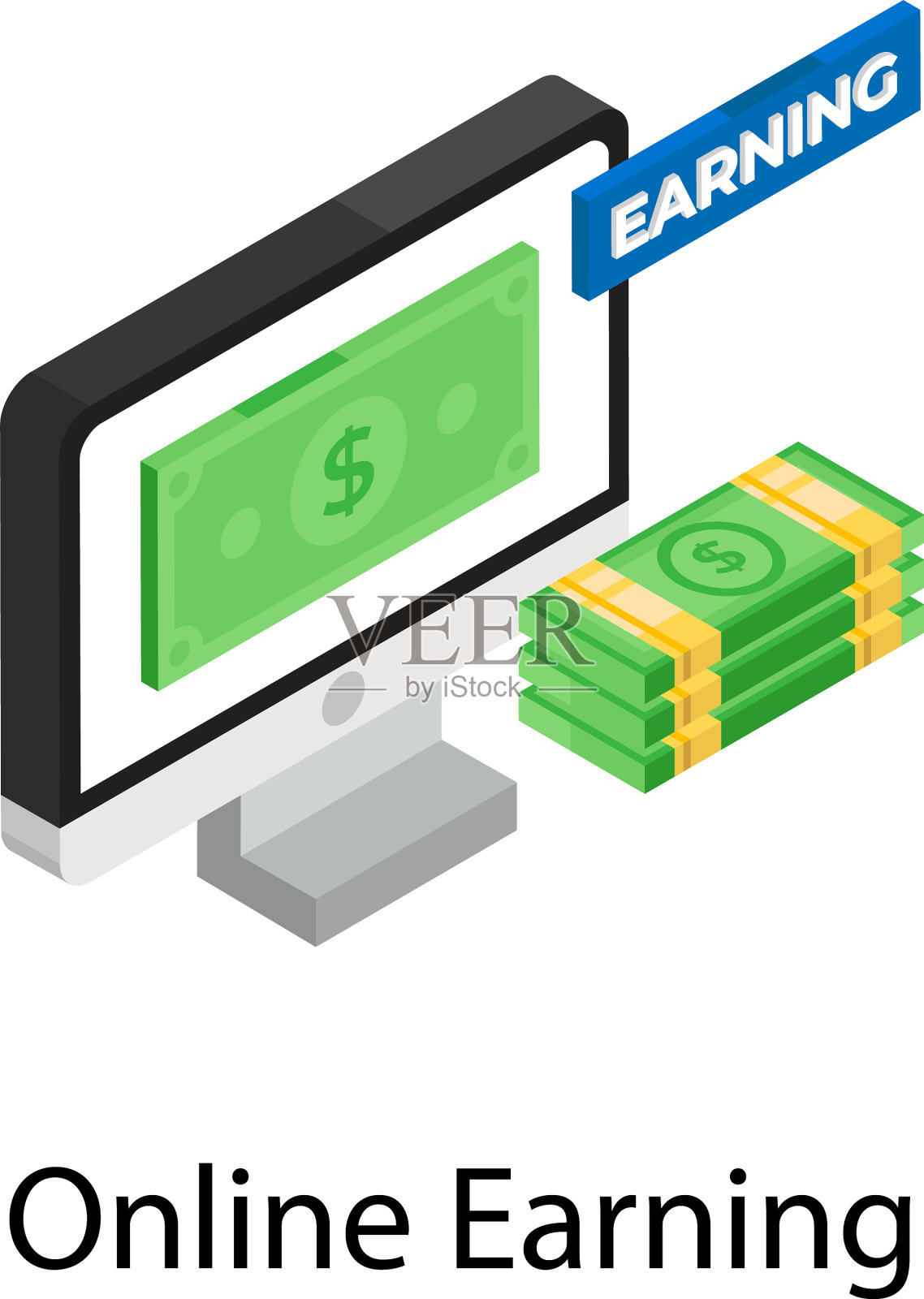 网上赚钱插画图片素材