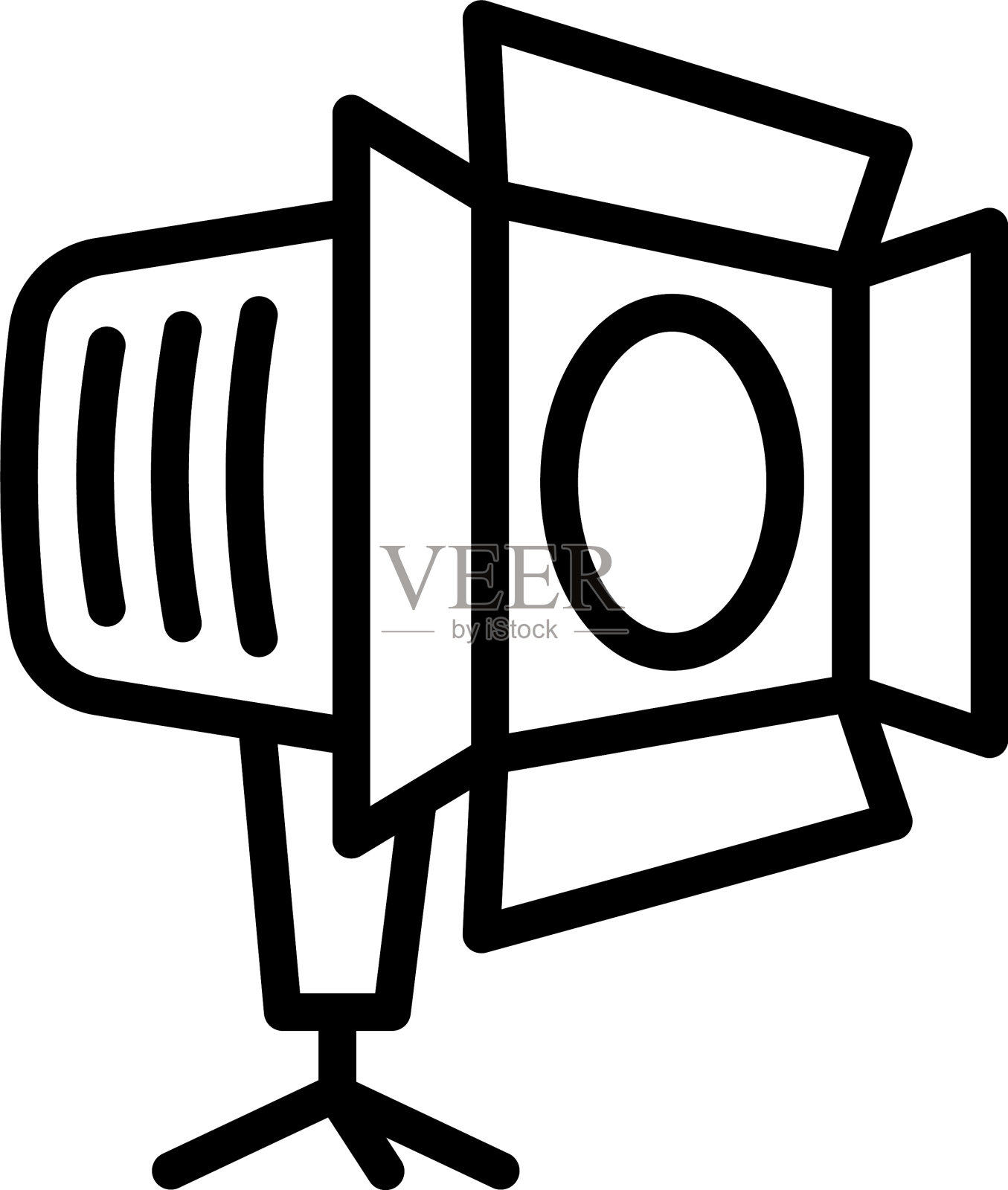 相机工作室聚光灯图标轮廓风格图标素材