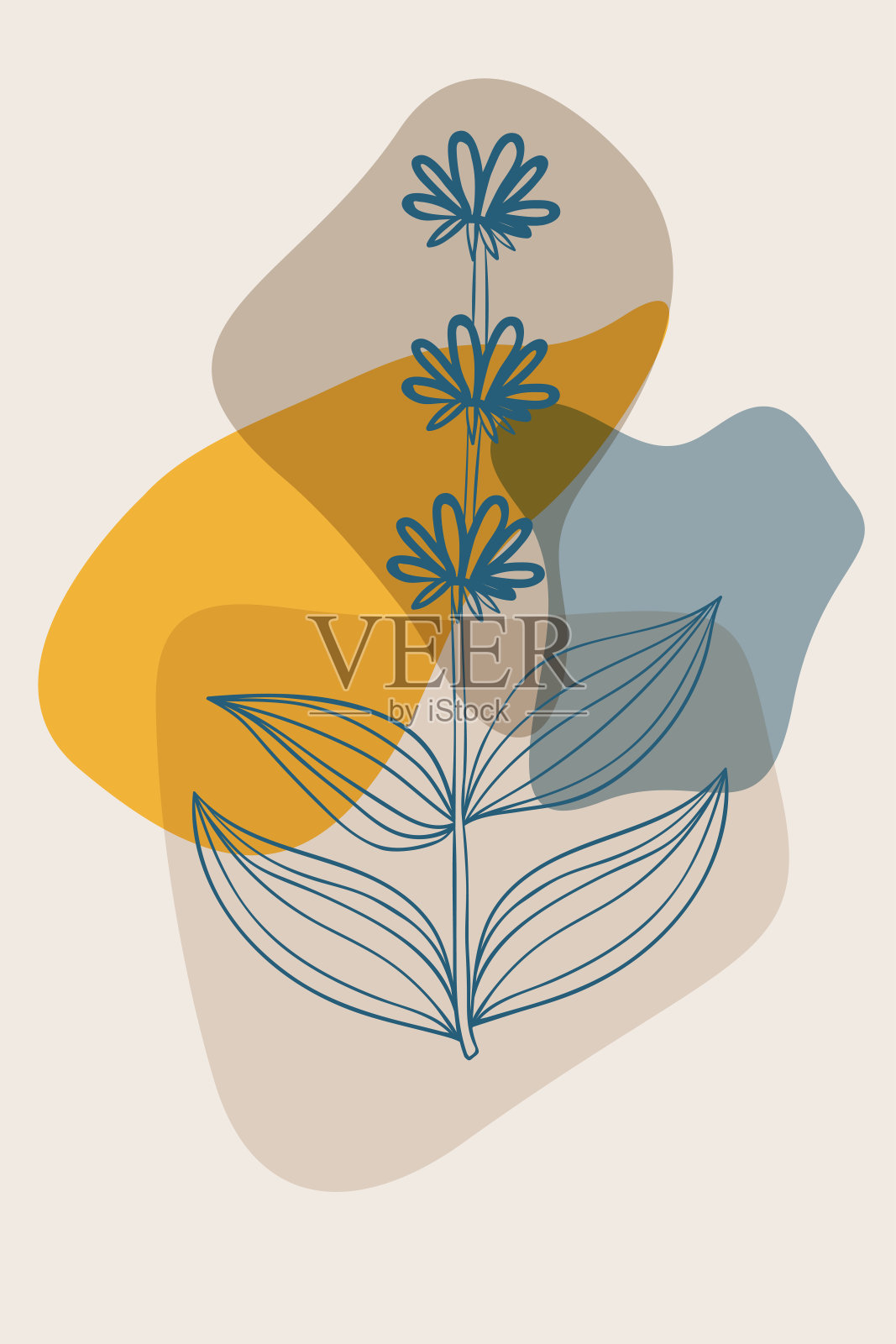 龙胆草黄色，抽象，海报，最小的dd ww插画图片素材