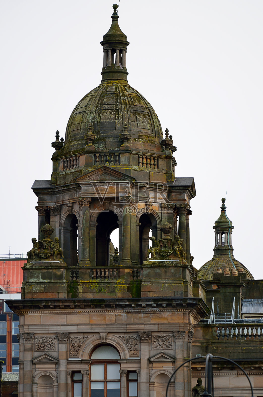 位于苏格兰格拉斯哥乔治广场的市政厅照片摄影图片