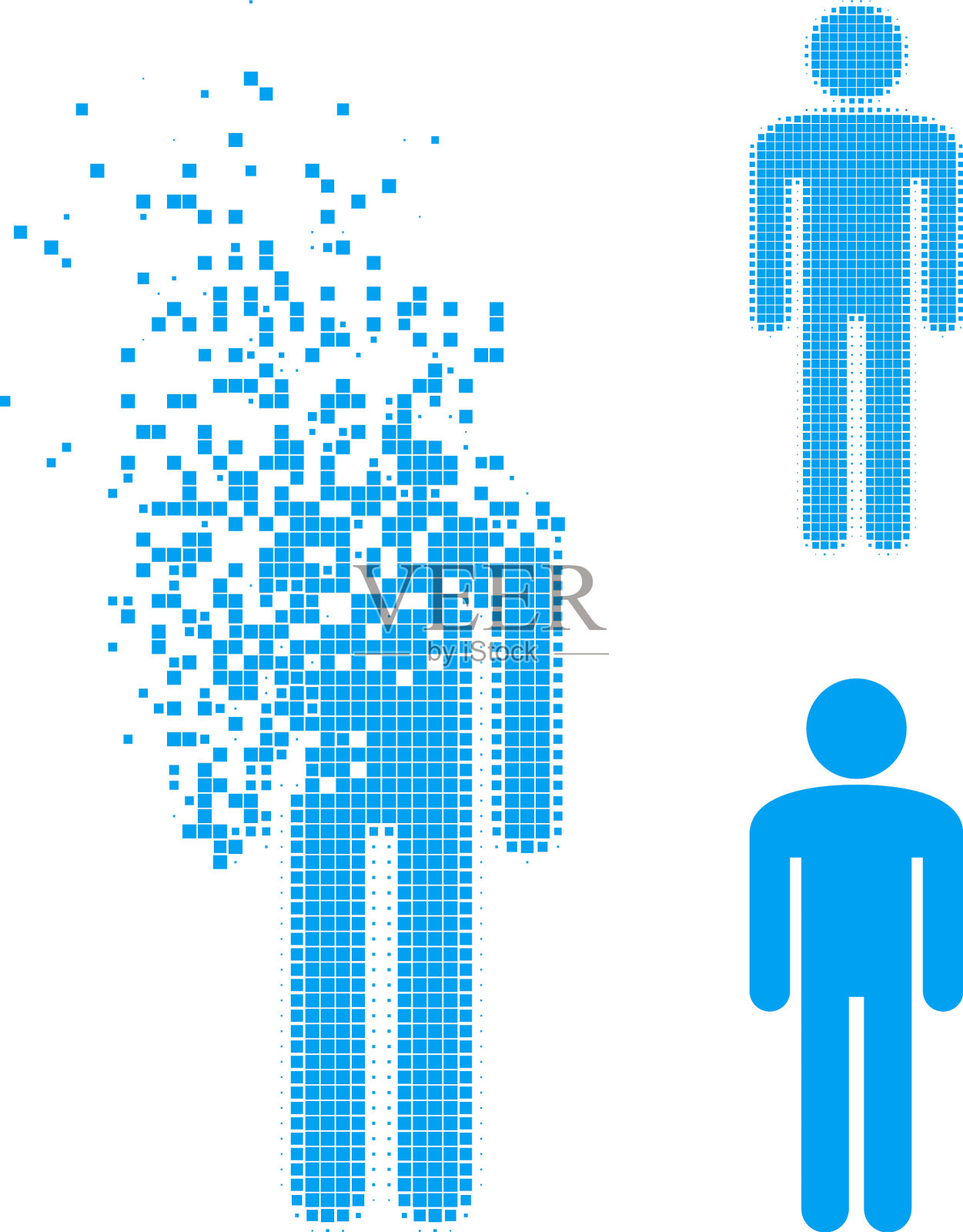 消失和半色调点人字形插画图片素材